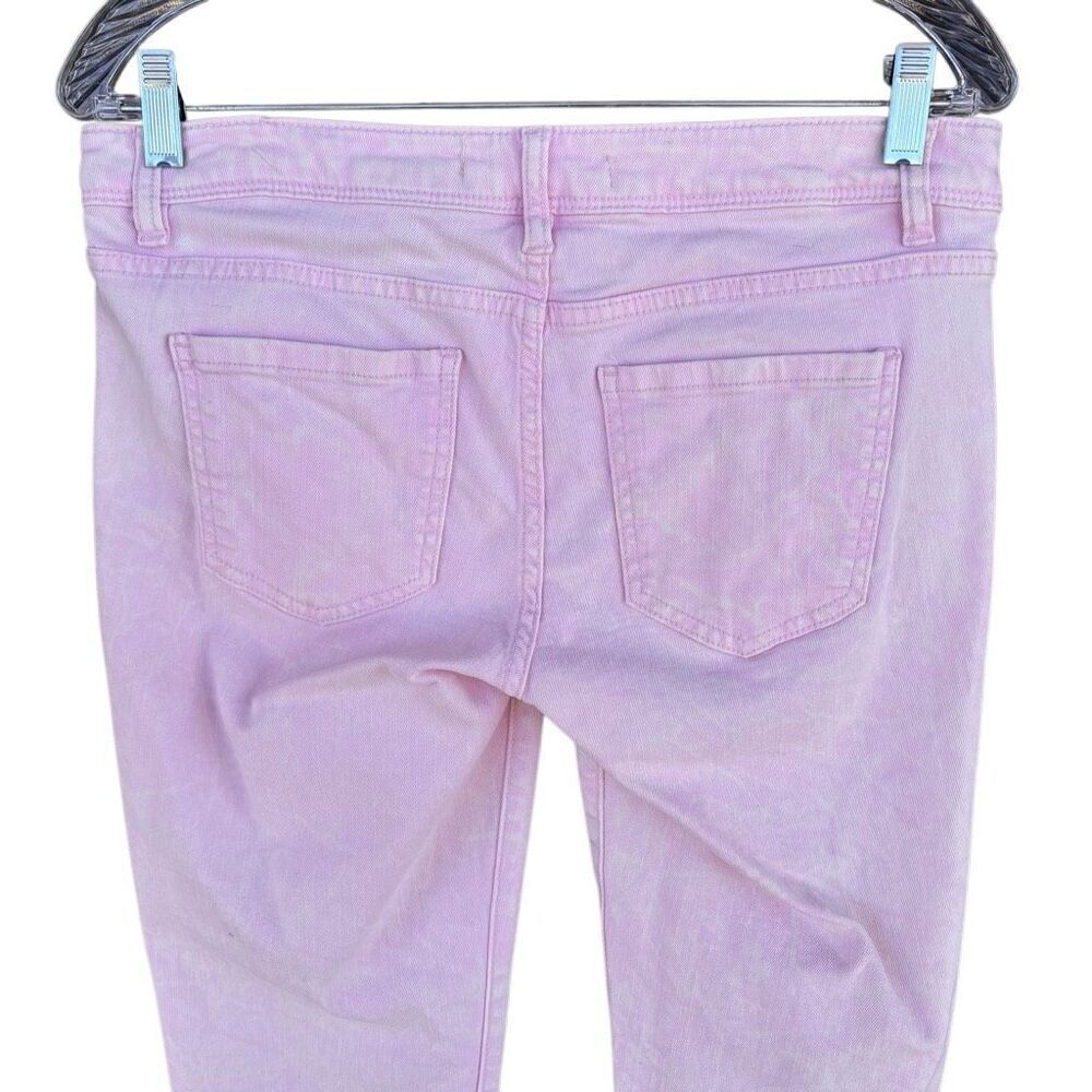 Life In Progress Pink Acid Denim Skinny Jeans Women’s Size 28 Zip Ankle Boot - Picture 6 of 8